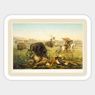 Bison Hunt Art Sticker